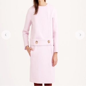 NWT Jcrew Collarless Drop-Waist Pink Coat, Sz 00